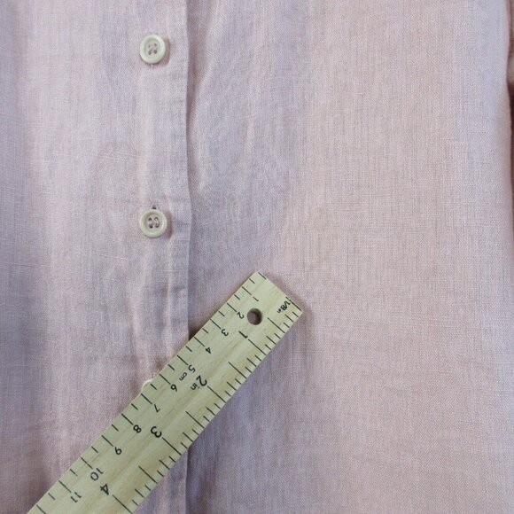 Reformation Women's 100% Linen Blouse XS Pink Ruffle Bloom Button Preppy 138 - Picture 6 of 10